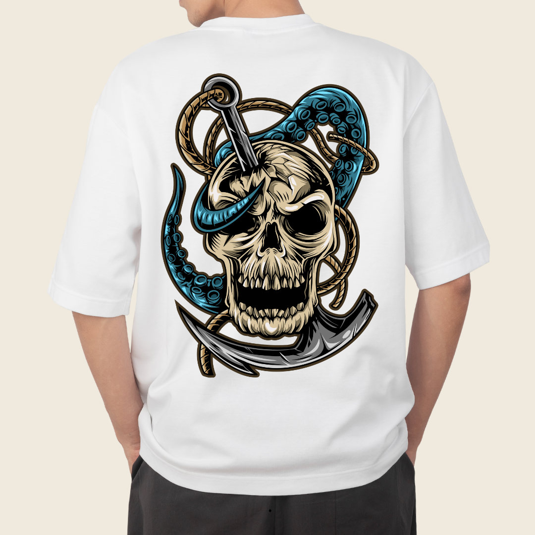 T shirt Oversized skull Tentacle
