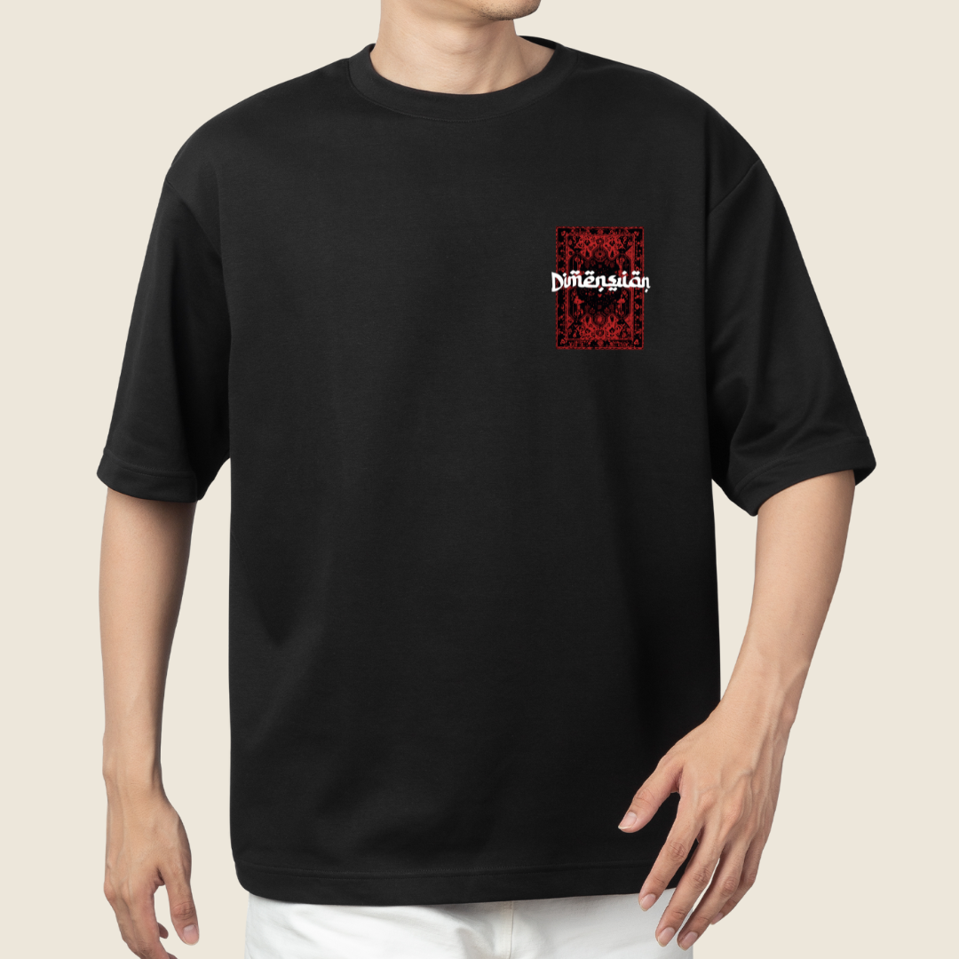 T shirt over Force Printed Men Round Neck Black