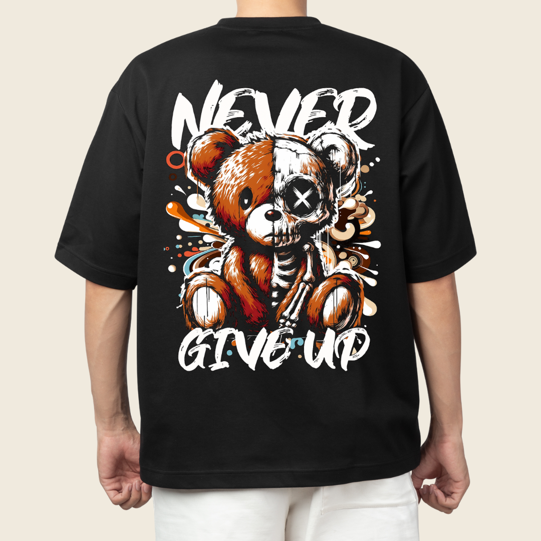 T shirt oversize-never-give-up