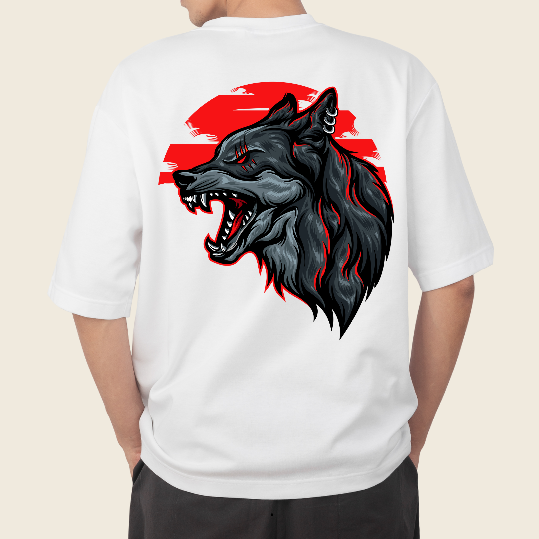 T-shirt Oversized woolf Face