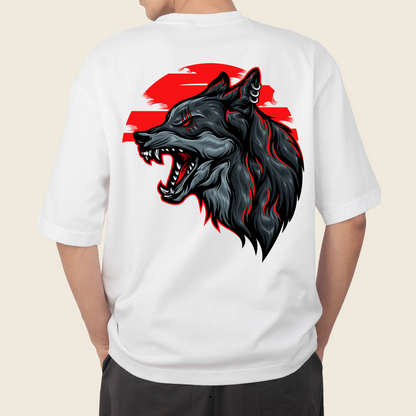 T-shirt Oversized woolf Face