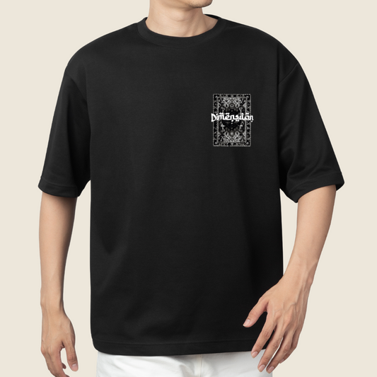 T shirt oversize Force Printed Men Round Neck Black 1
