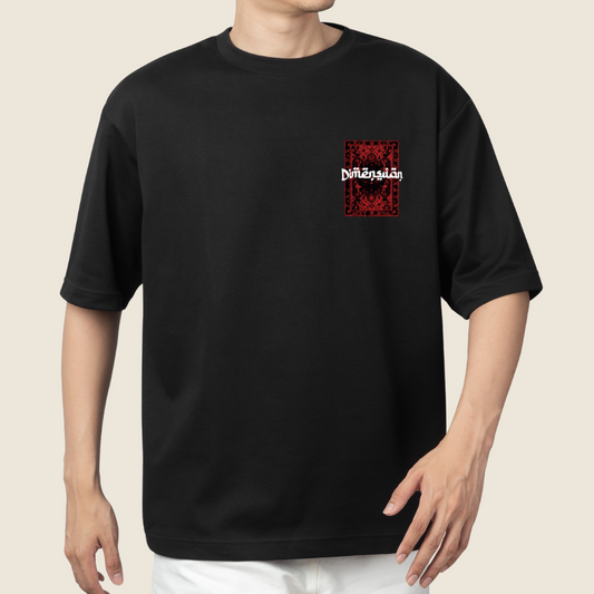T shirt over Force Printed Men Round Neck Black