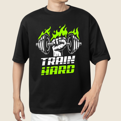 T-shirt Oversized Train Hard